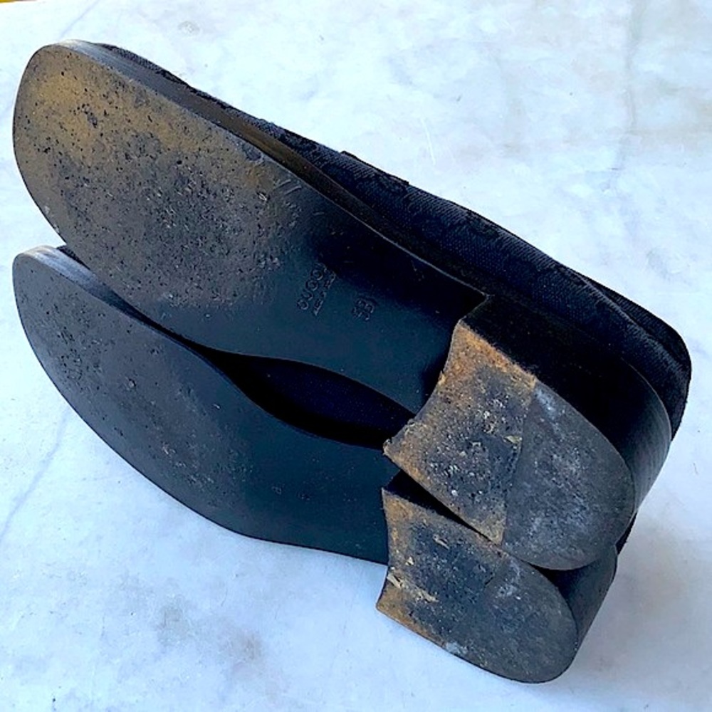 GUCCI GG WOMENS LOAFER VINTAGE BLACK MONOGRAM SIZE 5 ITALY - Picture 12 of 12